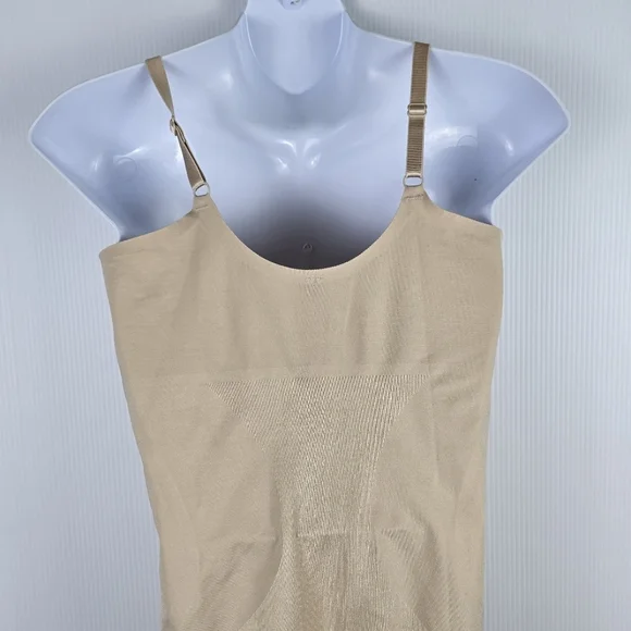 NWT SPANXsculpt OnCore Open-Bust Mid-Thigh Bodysuit SIZE 1X Soft Nude